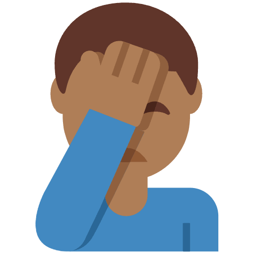 Man Facepalming Medium Dark Skin Tone Element from Twemoji Emoji Set