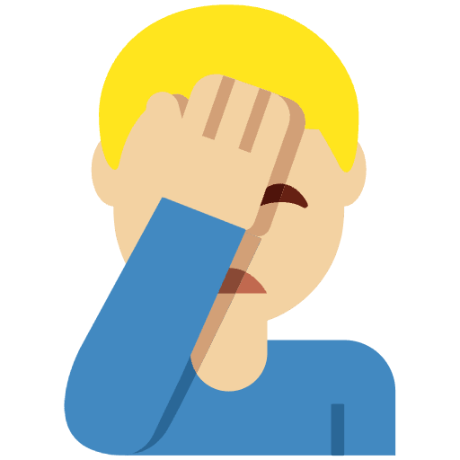 Man Facepalming Medium Light Skin Tone Emoji from Twemoji Emoji Set