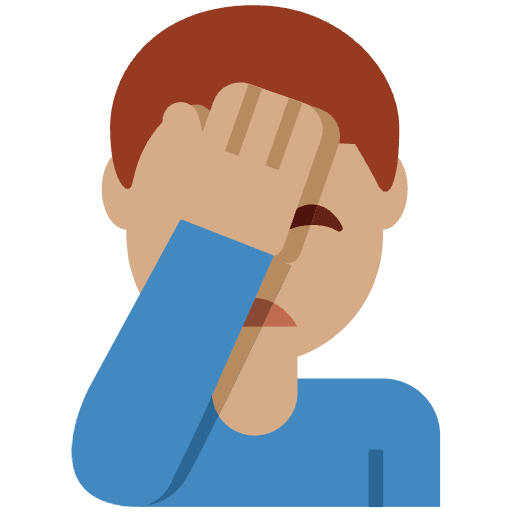 Man Facepalming Medium Skin Tone Element from Twemoji Emoji Set