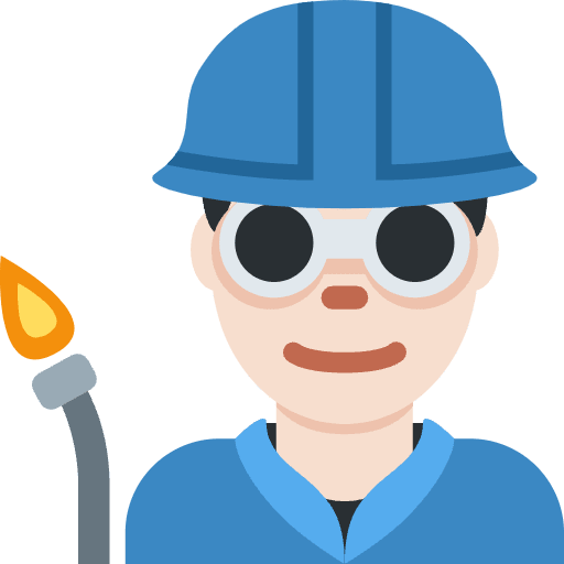 Man Factory Worker Light Skin Tone Element from Twemoji Emoji Set