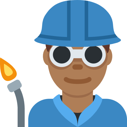 Man Factory Worker Medium Dark Skin Tone Emoji from Twemoji Set