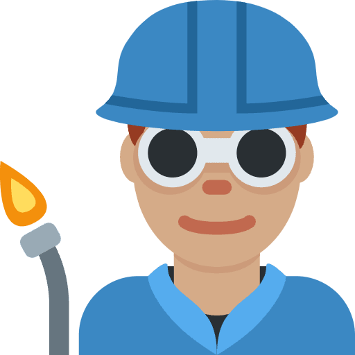 Man Factory Worker Medium Skin Tone Emoji from Twemoji Emoji Set