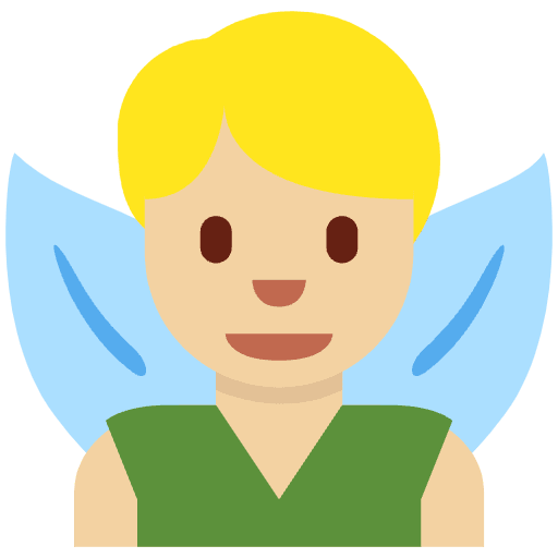Man Fairy Medium Light Skin Tone Emoji from Twemoji Set