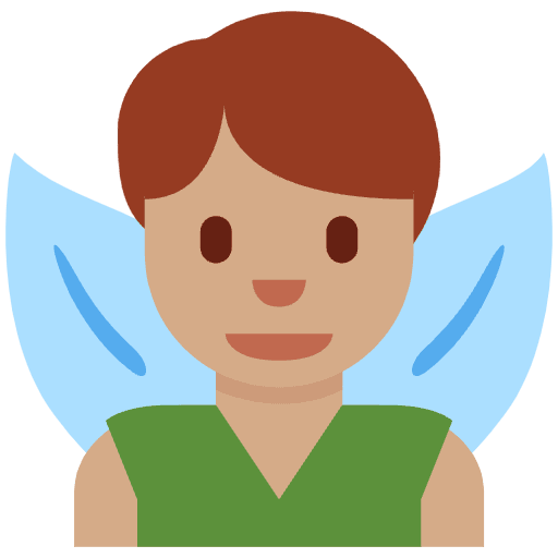 Man Fairy Medium Skin Tone Emoji from Twemoji Set