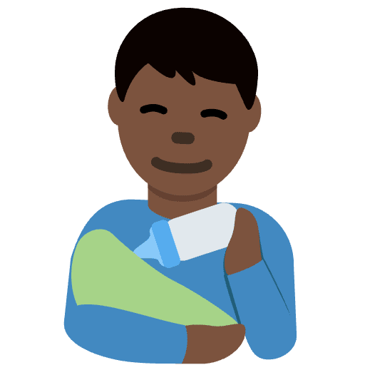 Man Feeding Baby Dark Skin Tone Emoji from Twemoji Emoji Set
