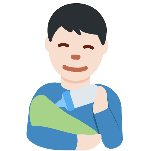 Man Feeding Baby Light Skin Tone Emoji from Twemoji Set