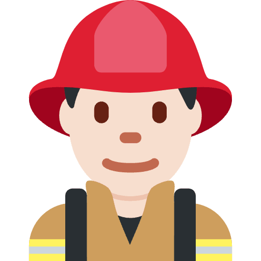 Man Firefighter Light Skin Tone Emoji from Twemoji Set