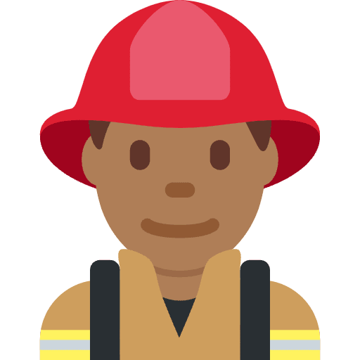 Man Firefighter Medium Dark Skin Tone Emoji from Twemoji Emoji Set