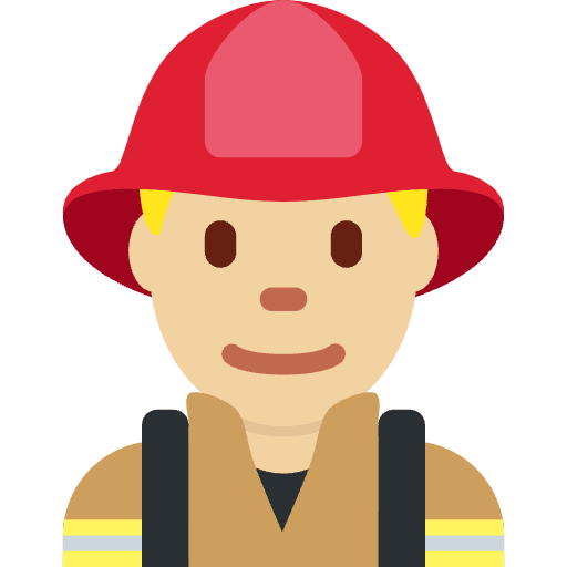Man Firefighter Medium Light Skin Tone Emoji from Twemoji Emoji Set