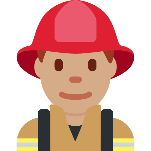 Man Firefighter Medium Skin Tone Emoji from Twemoji Emoji Set