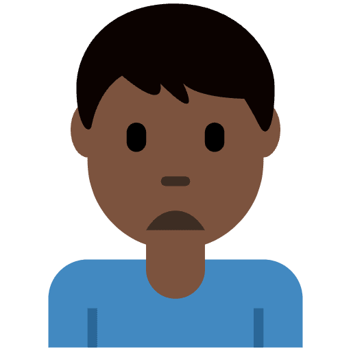 Man Frowning Dark Skin Tone Emoji from Twemoji Set