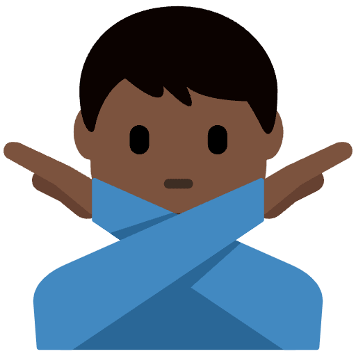 Man Gesturing No Dark Skin Tone Element from Twemoji Emoji Set