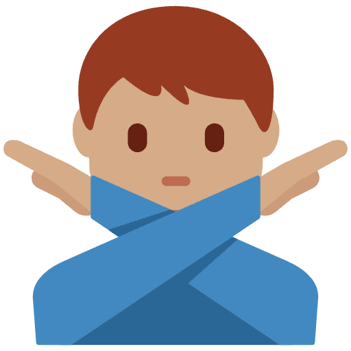 Man Gesturing No Medium Skin Tone Element from Twemoji Emoji Set