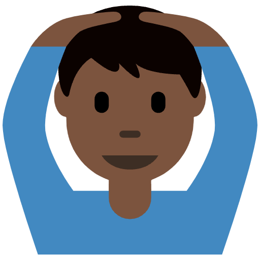 Man Gesturing Ok Dark Skin Tone Emoji from Twemoji Set