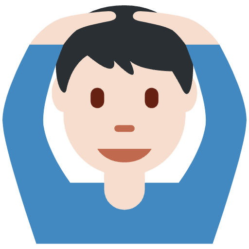 Man Gesturing Ok Light Skin Tone Emoji from Twemoji Set