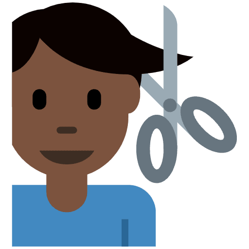 Man Getting Haircut Dark Skin Tone Emoji from Twemoji Set