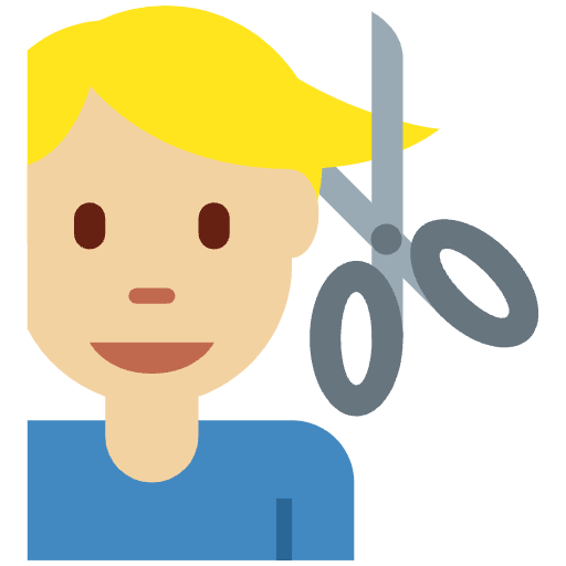 Man Getting Haircut Medium Light Skin Tone Emoji from Twemoji Set