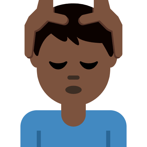 Man Getting Massage Dark Skin Tone Emoji from Twemoji Emoji Set