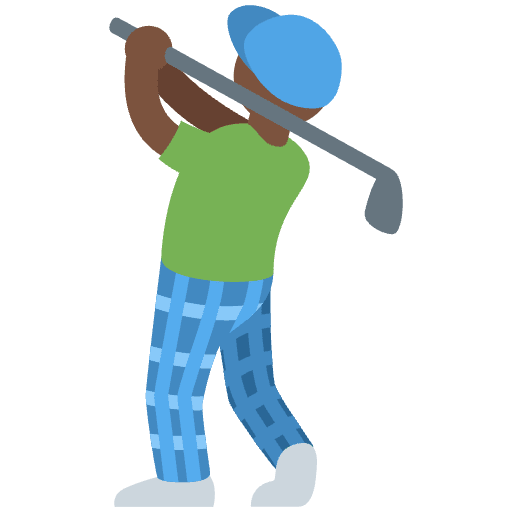 Man Golfing Dark Skin Tone Element from Twemoji Emoji Set