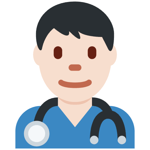 Man Health Worker Light Skin Tone Emoji from Twemoji Set