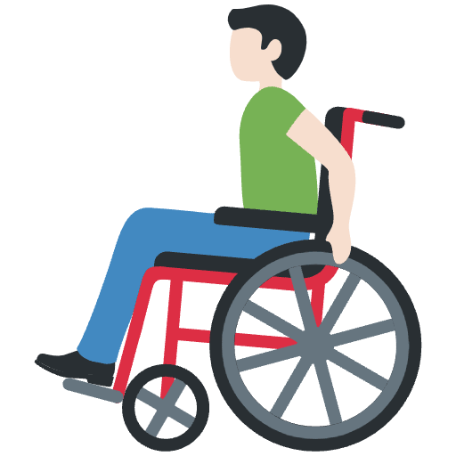 Man In Manual Wheelchair Light Skin Tone Emoji from Twemoji Emoji Set