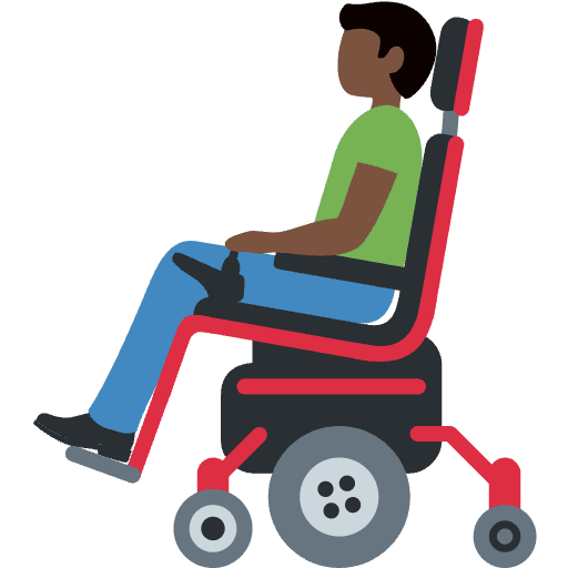Man In Motorized Wheelchair Dark Skin Tone Element from Twemoji Emoji Set