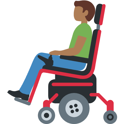 Man In Motorized Wheelchair Medium Dark Skin Tone Element from Twemoji Emoji Set