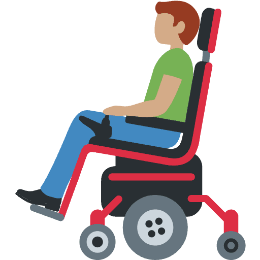Man In Motorized Wheelchair Medium Skin Tone Emoji from Twemoji Emoji Set