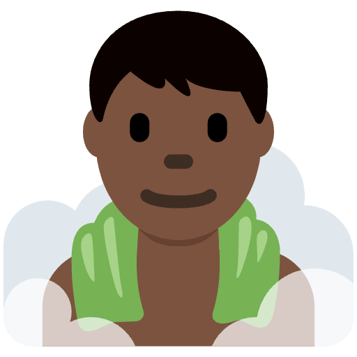 Man In Steamy Room Dark Skin Tone Emoji from Twemoji Set