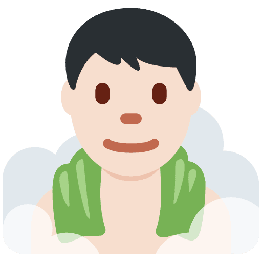 Man In Steamy Room Light Skin Tone Emoji from Twemoji Set