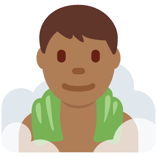 Man In Steamy Room Medium Dark Skin Tone Emoji from Twemoji Emoji Set