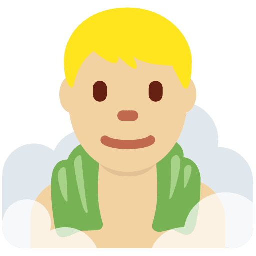 Man In Steamy Room Medium Light Skin Tone Emoji from Twemoji Emoji Set