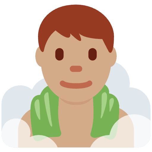 Man In Steamy Room Medium Skin Tone Emoji from Twemoji Set