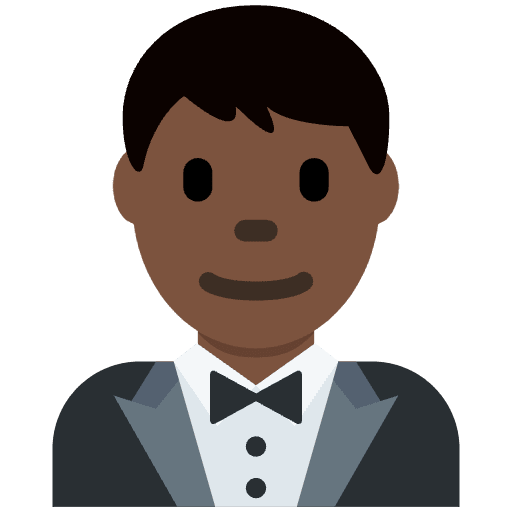 Man In Tuxedo Dark Skin Tone Emoji from Twemoji Emoji Set