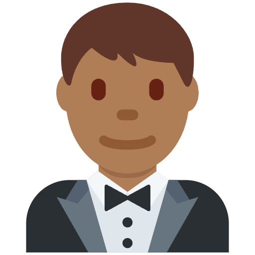 Man In Tuxedo Medium Dark Skin Tone Emoji from Twemoji Emoji Set