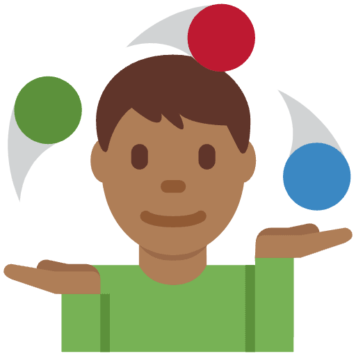 Man Juggling Medium Dark Skin Tone Element from Twemoji Emoji Set