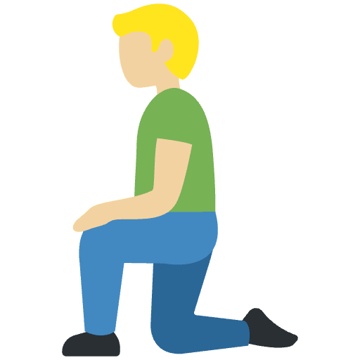 Man Kneeling Medium Light Skin Tone Emoji from Twemoji Set