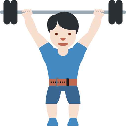 Man Lifting Weights Light Skin Tone Emoji from Twemoji Set