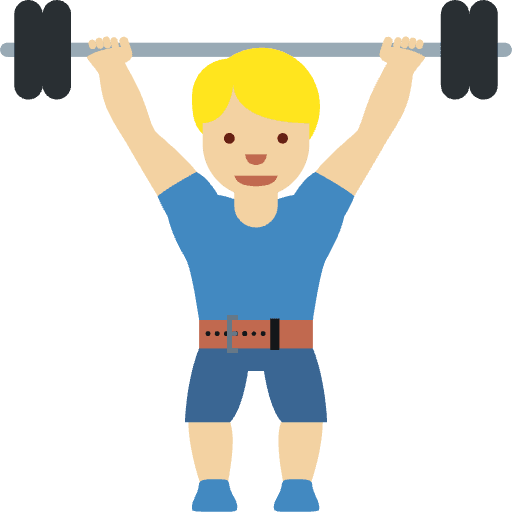 Man Lifting Weights Medium Light Skin Tone Emoji from Twemoji Set