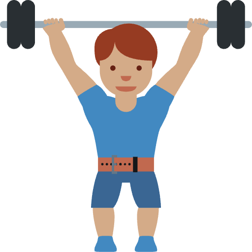 Man Lifting Weights Medium Skin Tone Emoji from Twemoji Emoji Set