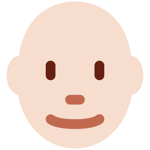 Man Light Skin Tone Bald Emoji from Twemoji Emoji Set