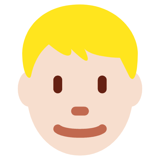 Man Light Skin Tone Blond Hair Emoji from Twemoji Emoji Set