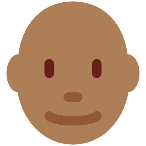 Man Medium Dark Skin Tone Bald Emoji from Twemoji Emoji Set