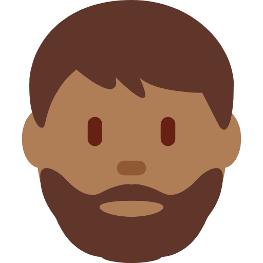 Man Medium Dark Skin Tone Beard Element from Twemoji Emoji Set