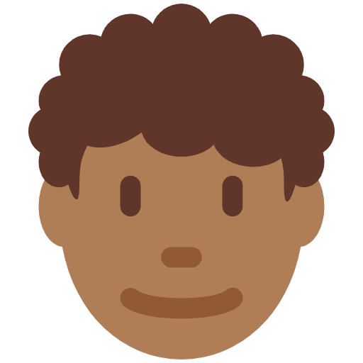 Man Medium Dark Skin Tone Curly Hair Emoji from Twemoji Set