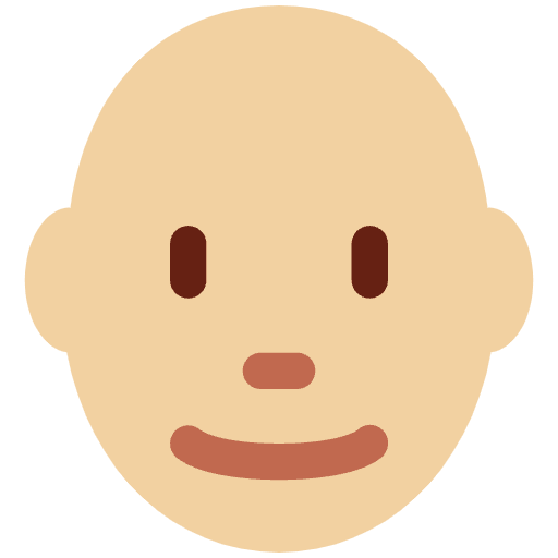 Man Medium Light Skin Tone Bald Emoji from Twemoji Emoji Set
