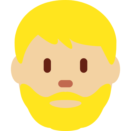 Man Medium Light Skin Tone Beard Emoji from Twemoji Emoji Set