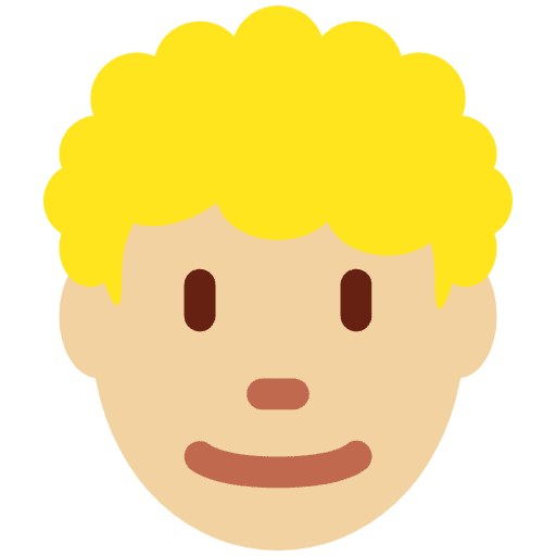 Man Medium Light Skin Tone Curly Hair Emoji from Twemoji Set