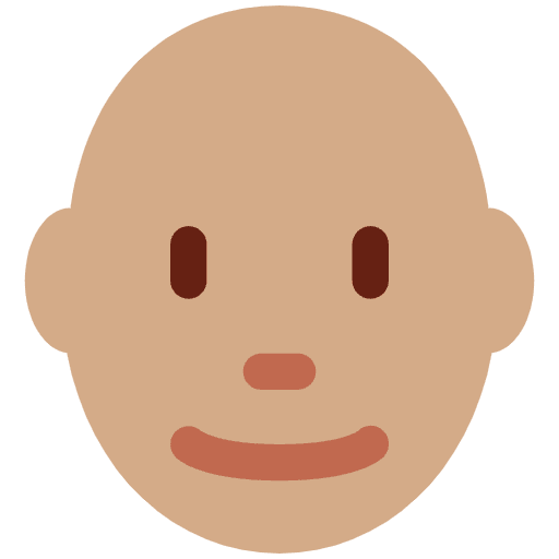 Man Medium Skin Tone Bald Emoji from Twemoji Emoji Set