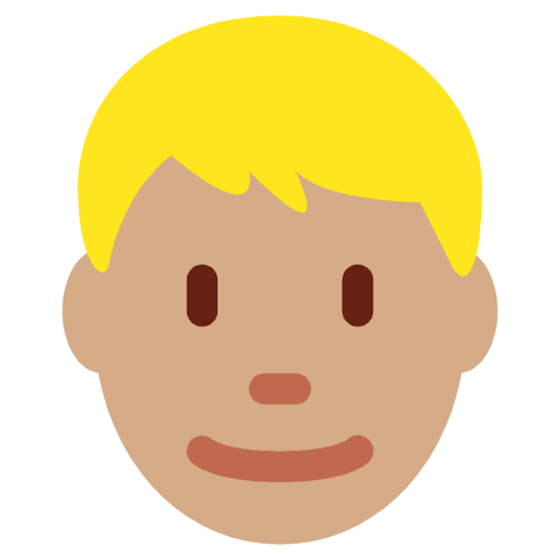 Man Medium Skin Tone Blond Hair Emoji from Twemoji Emoji Set
